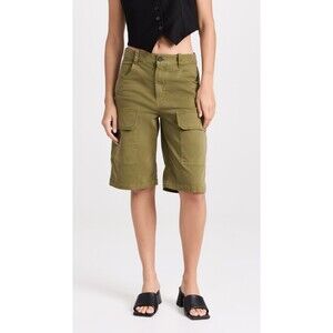 Nili Lotan Women’s Cargo Shorts size 6 NWT Knee Length Olive Green Twill